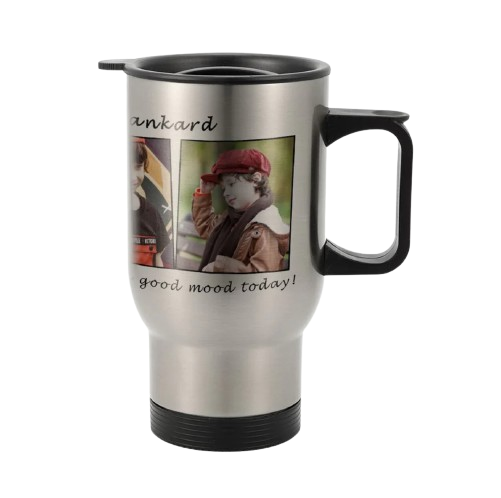 Customizable Silver Stainless Steel Travel Mug